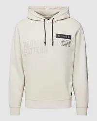 Replay Hoodie mit Label-Print Hellgrau