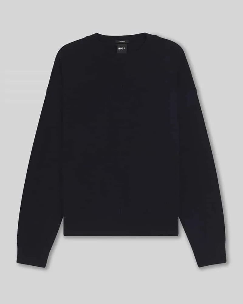 HUGO BOSS Relaxed Fit Strickpullover aus reinem Kaschmir Modell 'FASCONA Marine