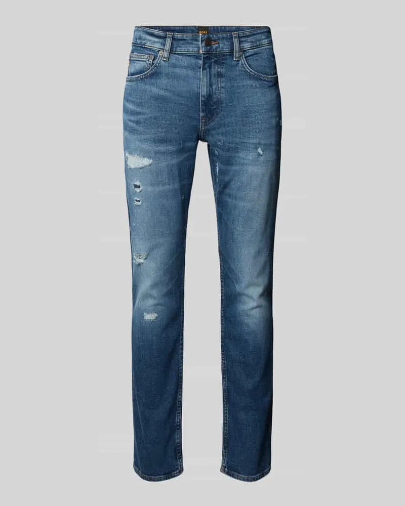 HUGO BOSS Slim Fit Jeans mit Stretch-Anteil Modell 'DELAWARE Jeansblau