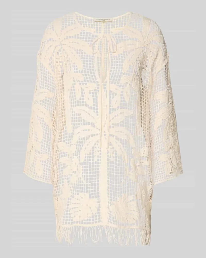 Banana Moon Cardigan aus Häkelspitze Modell 'GALIA ALICANTE Offwhite