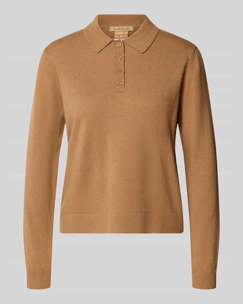 Smith & Soul Regular Fit Poloshirt mit Baumwoll-Mix Mittelbraun