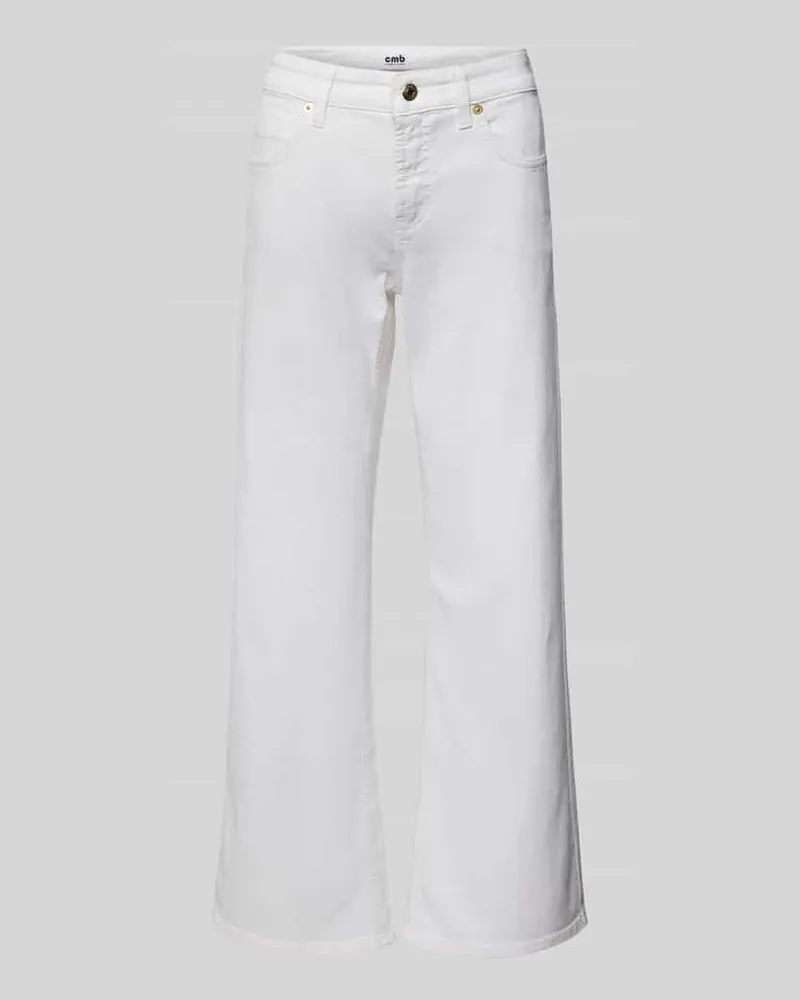 Cambio Straight Leg Jeans mit verkürztem Schnitt Modell 'TESS Weiss