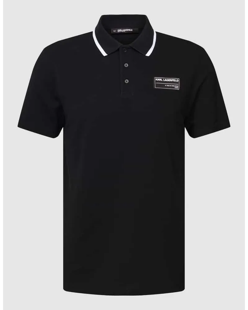 Karl Lagerfeld Poloshirt mit Label-Patch Black