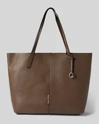 Marc O'Polo Shopper aus Leder mit Label-Prägung Taupe