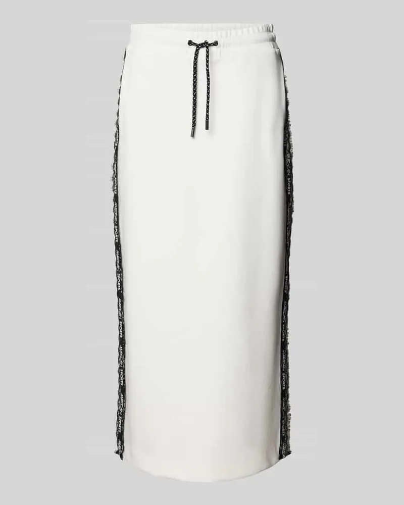Marc Cain Midi-Rock aus Baumwollmix Offwhite