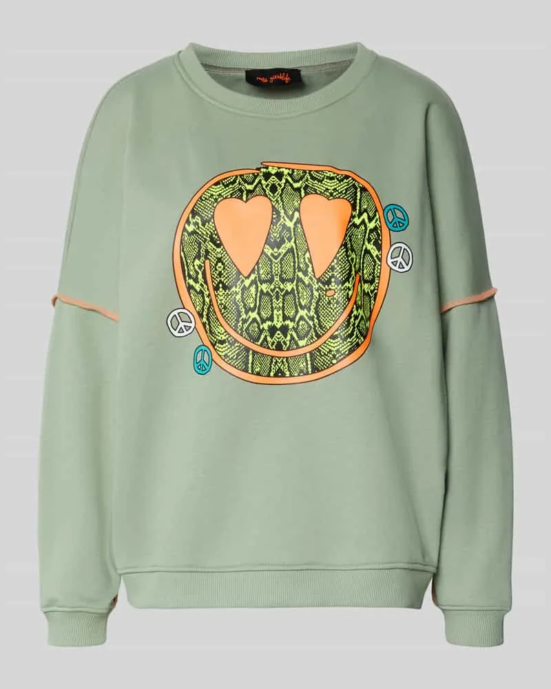 Miss Goodlife Oversized Sweatshirt mit Motiv-Print Modell 'Heartface Lind