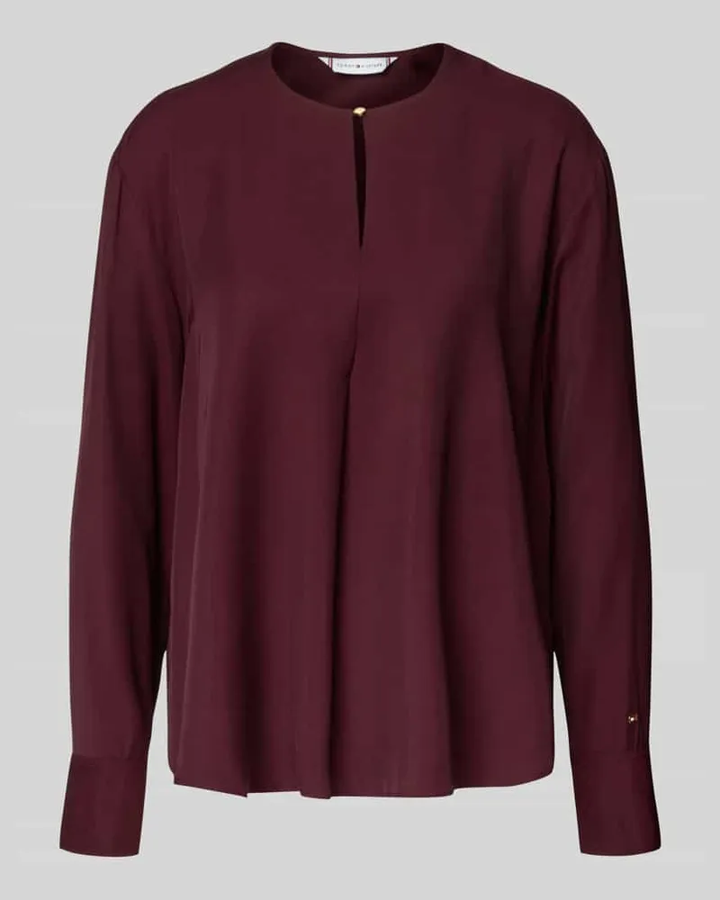 Tommy Hilfiger Relaxed Fit Langarmbluse aus reiner Viskose Bordeaux