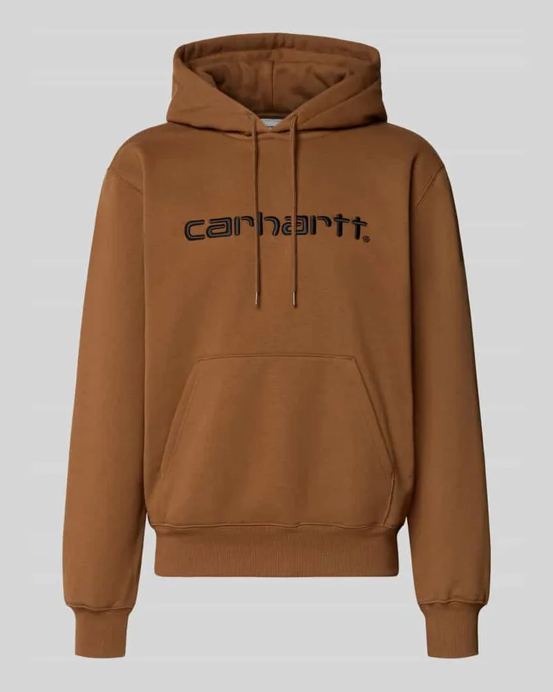 Carhartt WIP Hoodie mit Logo-Schriftzug Mittelbraun