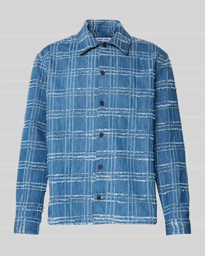 Samsøe & Samsøe Regular Fit Hemdjacke mit Umlegekragen und Knopfleiste Jeansblau