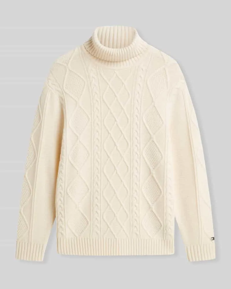 Tommy Hilfiger Regular Fit Rollkragenpullover aus Woll-Kaschmir-Mix Ecru