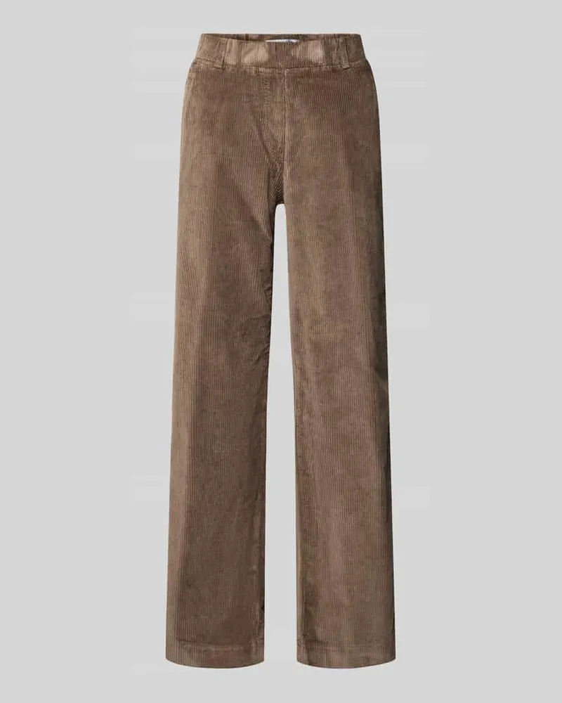 Brax Slim Fit Cordhose mit elastischem Bund Modell 'Pam Flared Taupe