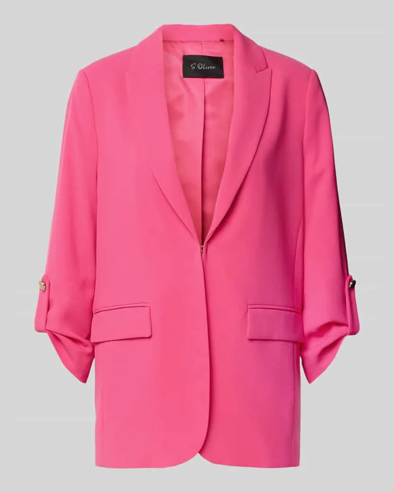 S.Oliver Regular Fit Longblazer mit 3/4-Ärmeln Pink