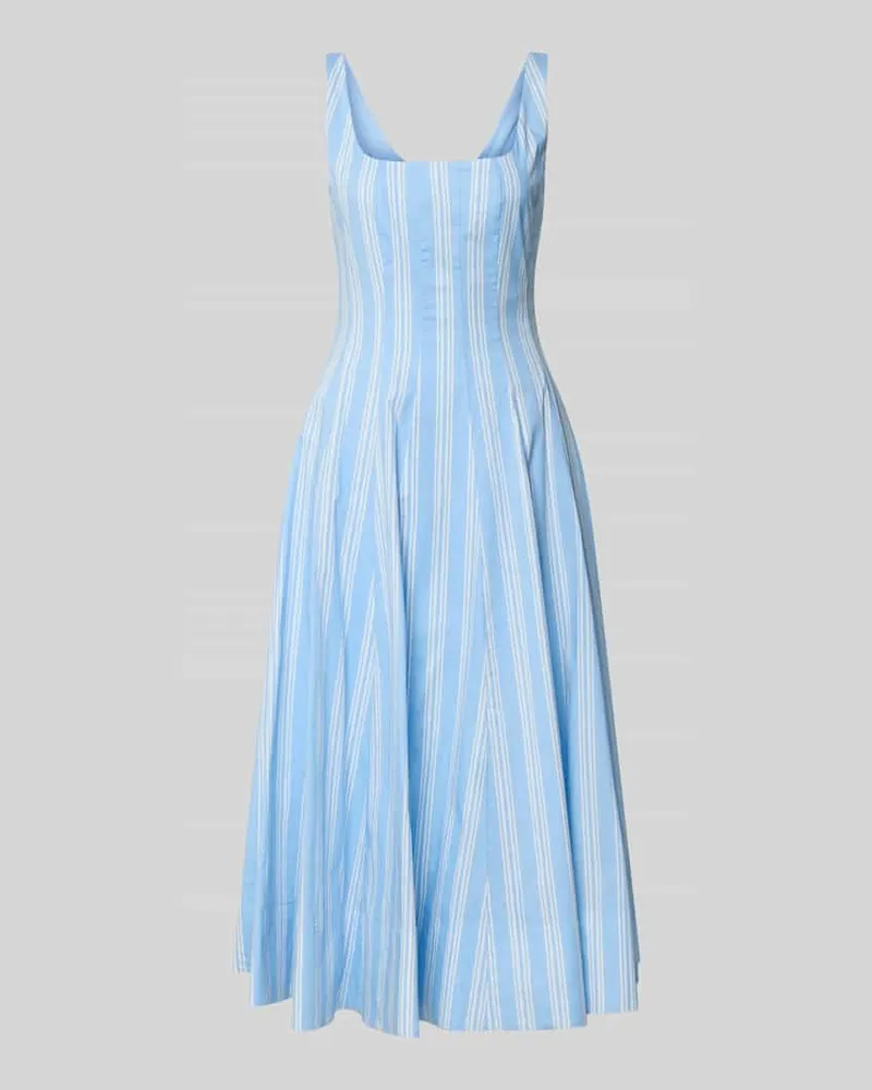 STAUD Midikleid mit Karree-Ausschnitt Modell 'Wells Blau