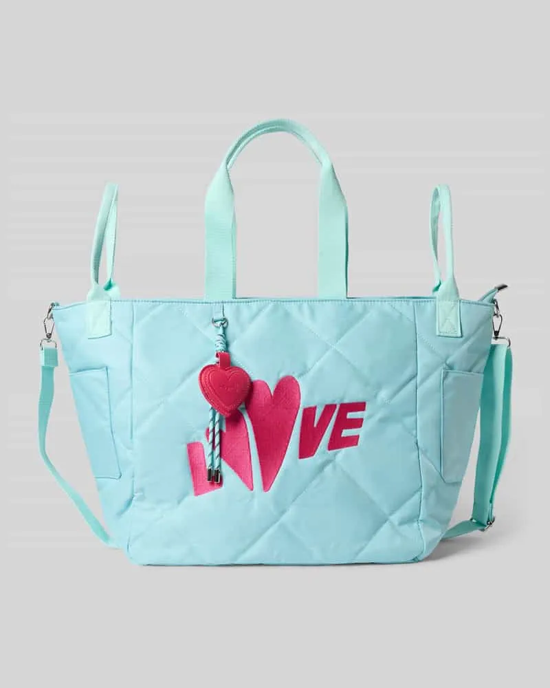 Miss Goodlife Shopper mit Stitching Modell 'Love Tuerkis