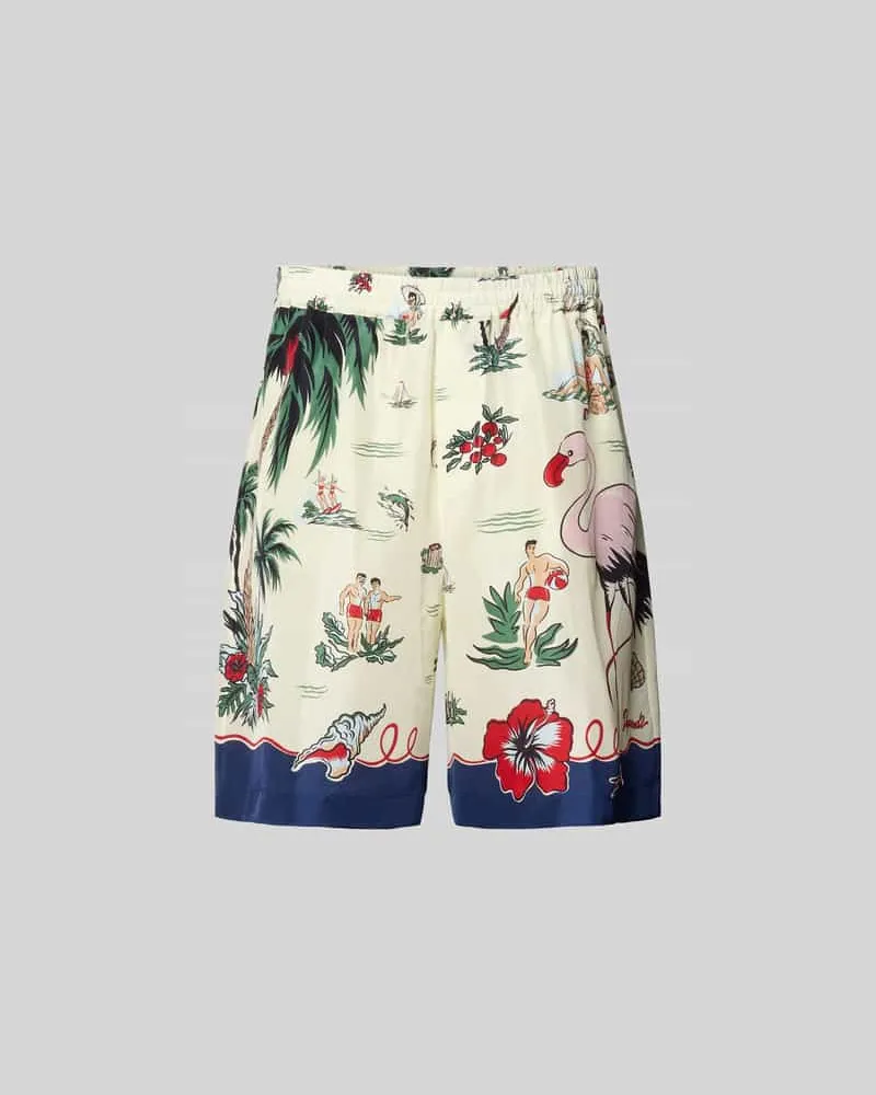 Dsquared2 Seidenshorts aus reiner Seide Offwhite