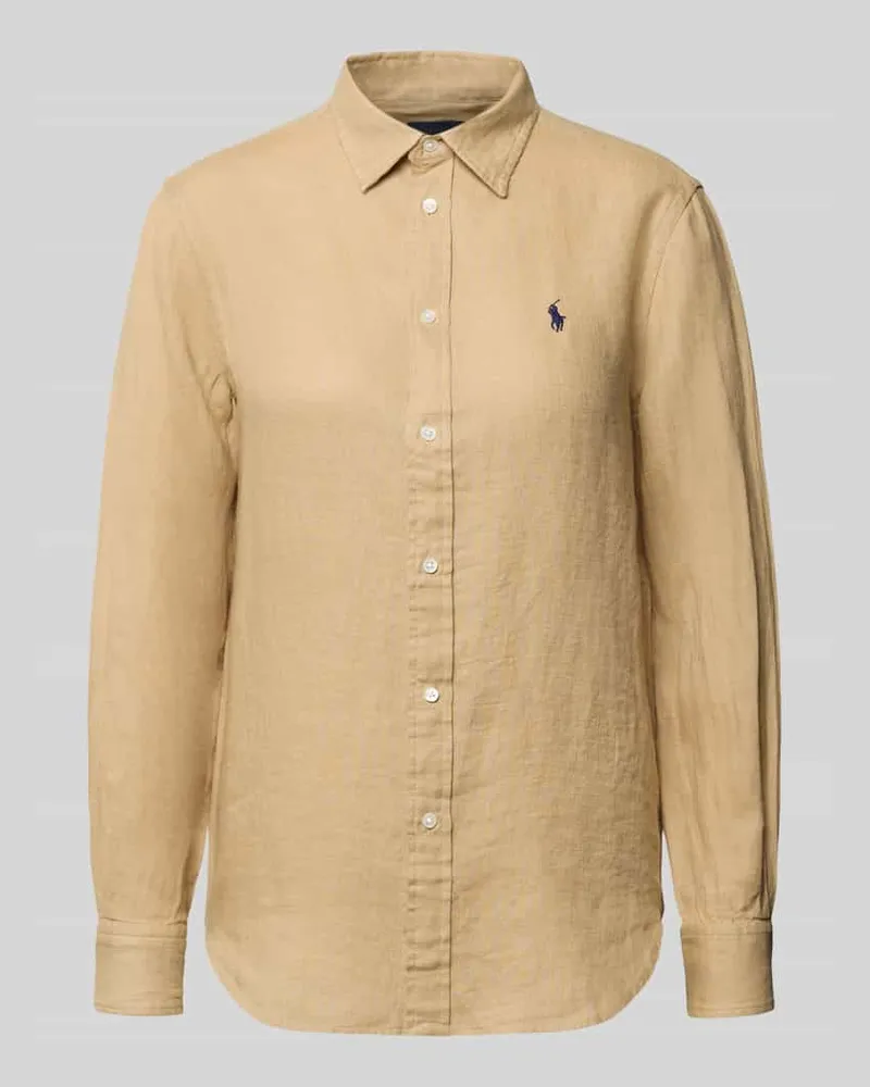 Ralph Lauren Hemdbluse aus reinem Leinen Beige