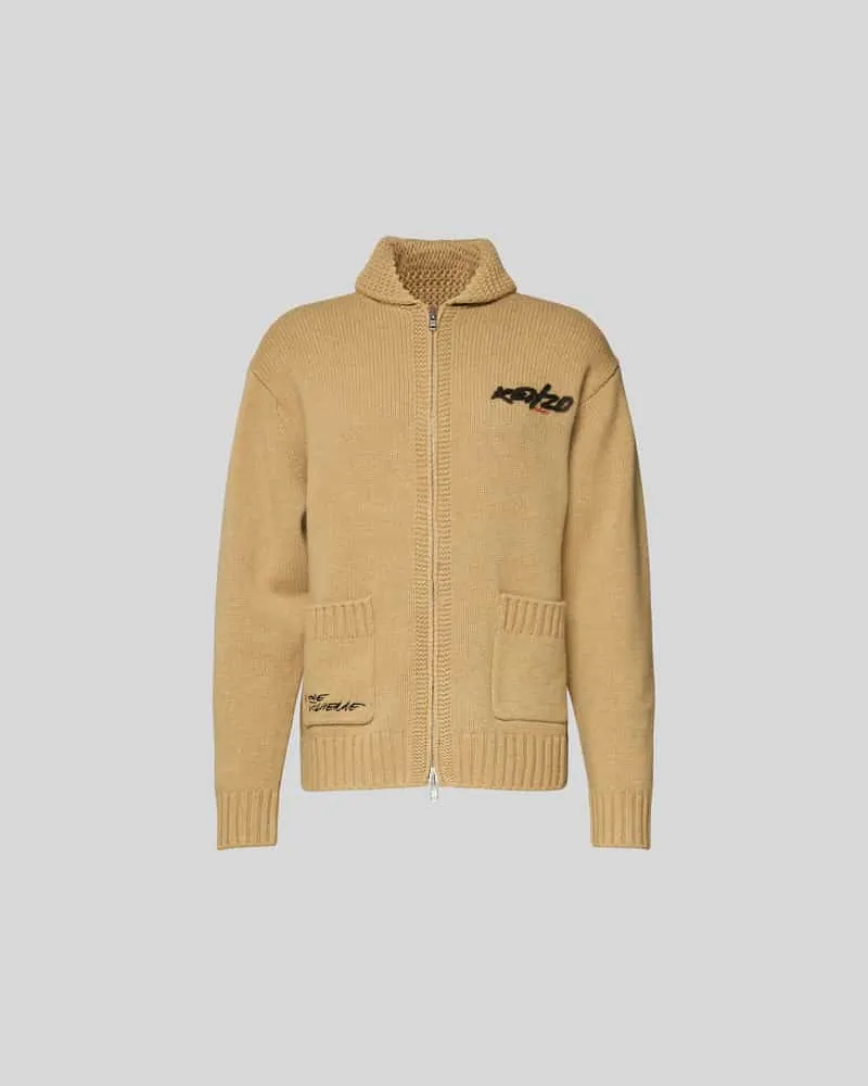 Kenzo Strickjacke mit Reißverschluss Beige