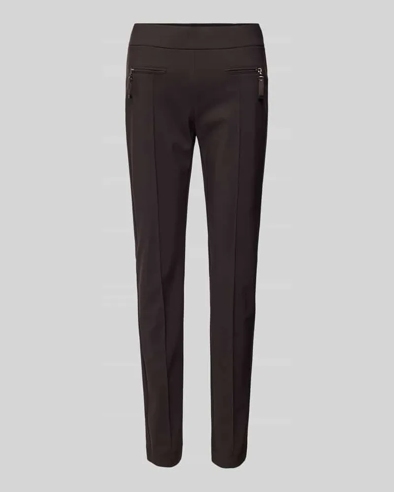RAFFAELLO ROSSI  Slim Fit Stoffhose mit Reißverschlusstaschen Modell 'Otti Dunkelbraun