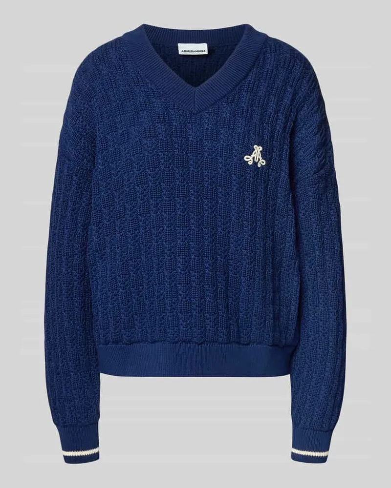 Armedangels Loose Fit Strickpullover aus reiner Baumwolle Modell 'CAARLAS STRUCTURE Marine