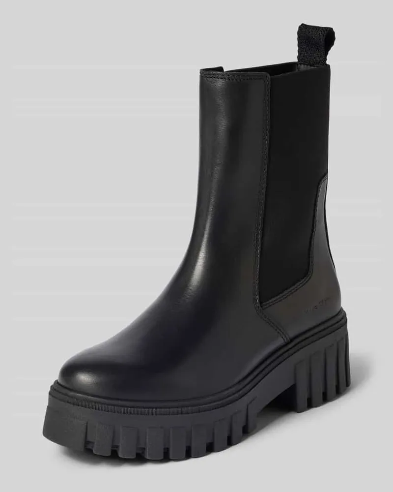 Marc O'Polo Chelseas aus echtem Leder mit Label-Prägung Modell 'Vala 5 Black