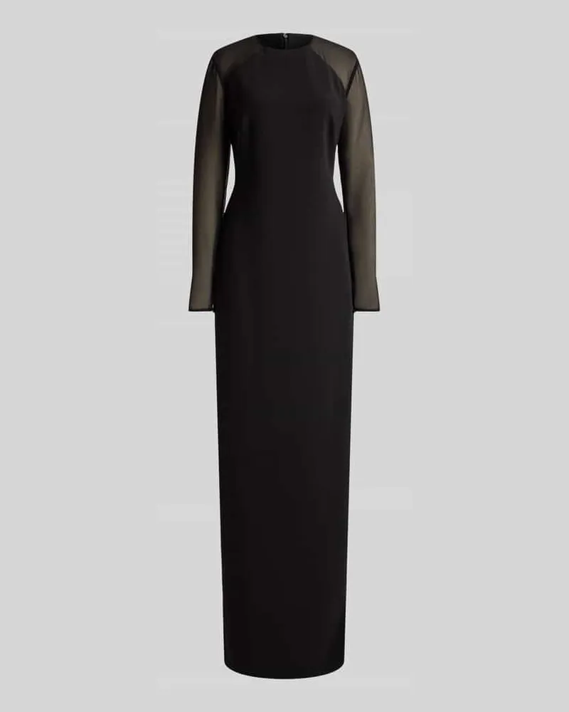 Ralph Lauren Eng anliegendes Abendkleid mit Seitenschlitz Black