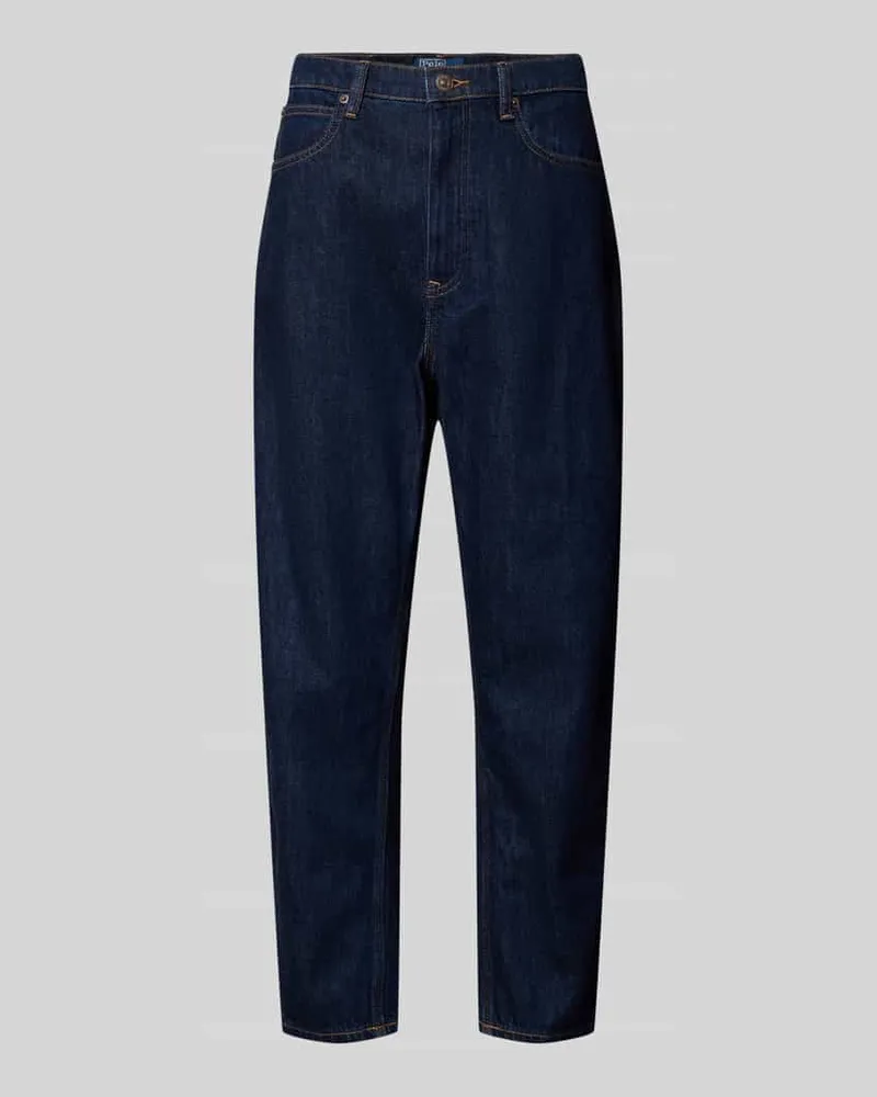 Ralph Lauren Ankle Straight Fit Jeans mit Eingrifftaschen Dunkelblau