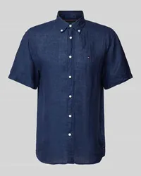 Tommy Hilfiger Regular Fit Leinenhemd mit Button-Down-Kragen Marine