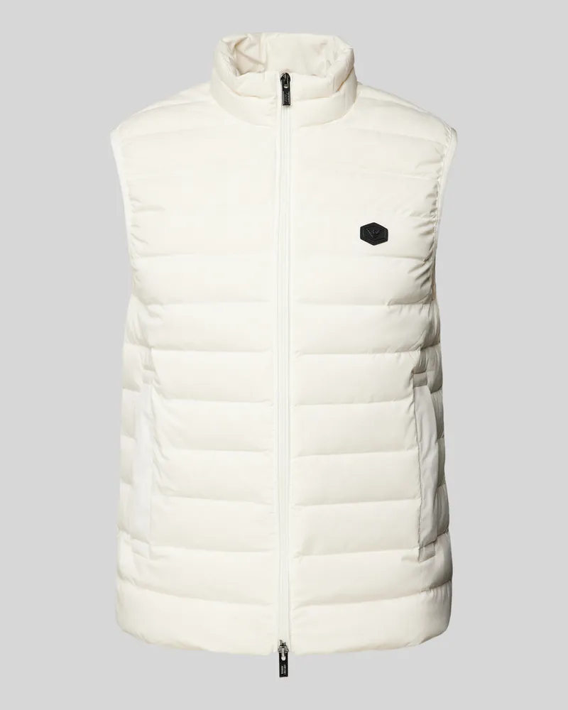 Emporio Armani Steppweste mit Label-Patch Offwhite