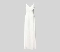 Abendkleid mit V-Ausschnitt und Spaghettiträgern