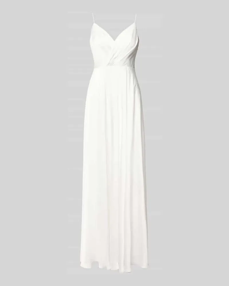 Laona Abendkleid mit V-Ausschnitt und Spaghettiträgern Weiss