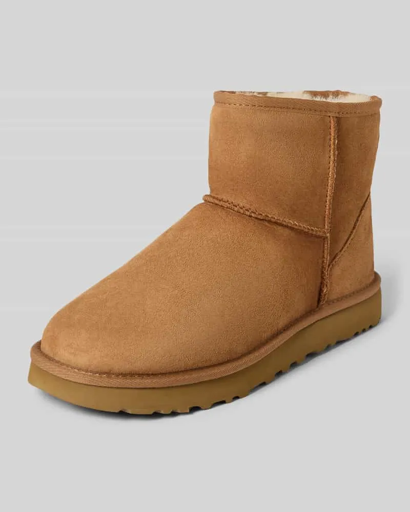 UGG Warm gefütterte Snow Boots aus Leder Modell 'CLASSIC MINI Camel