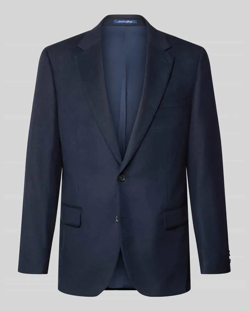 Christian Berg Slim Fit 2-Knopf-Sakko mit Pattentaschen Dunkelblau