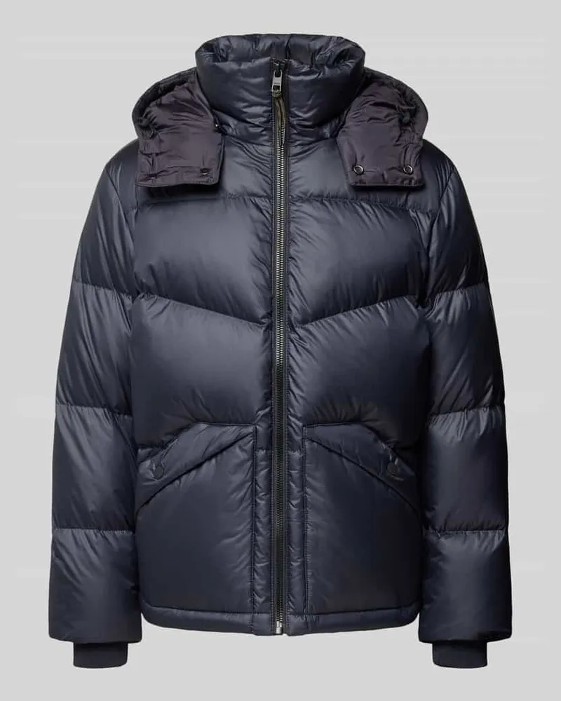 Marc O'Polo Regular Fit Daunenjacke mit abnehmbarer Kapuze Marine