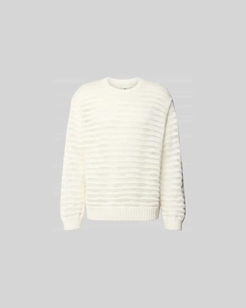 Maison Margiela Relaxed Fit Pullover in Strick-Optik Offwhite