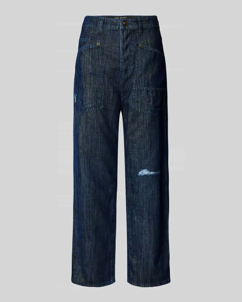MAC Jeans Straight Fit Jeans im Used-Look Dunkelblau