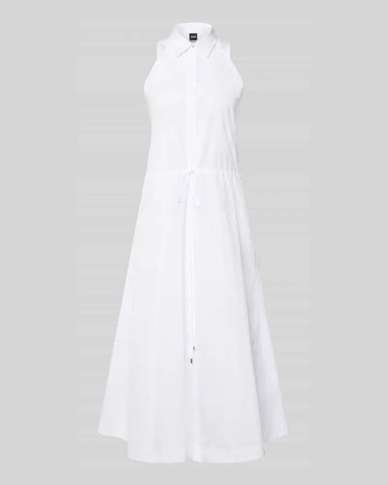 HUGO BOSS Blusenkleid aus Baumwolle mit Tunnelzug Weiss
