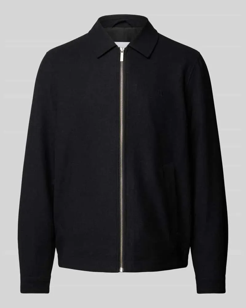 LES DEUX Woll-Jacke mit Kentkragen Black