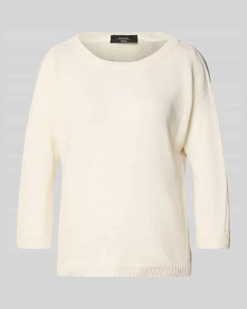 Max Mara Loose Fit Strickpullover aus reinem Leinen Modell 'SELZ Weiss