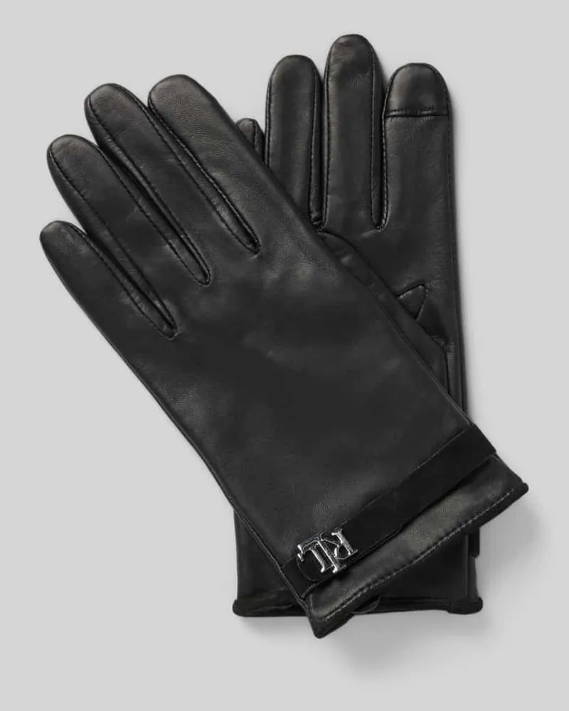 Ralph Lauren Handschuhe aus Schafsleder mit Logo-Applikation Black