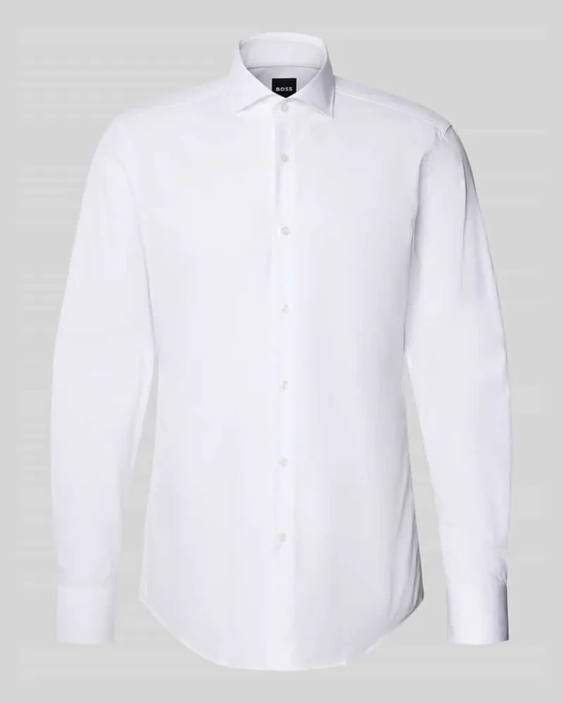 HUGO BOSS Slim Fit Freizeithemd aus reiner Baumwolle Weiss