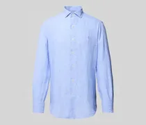 Custom Fit Leinenhemd mit Haifischkragen