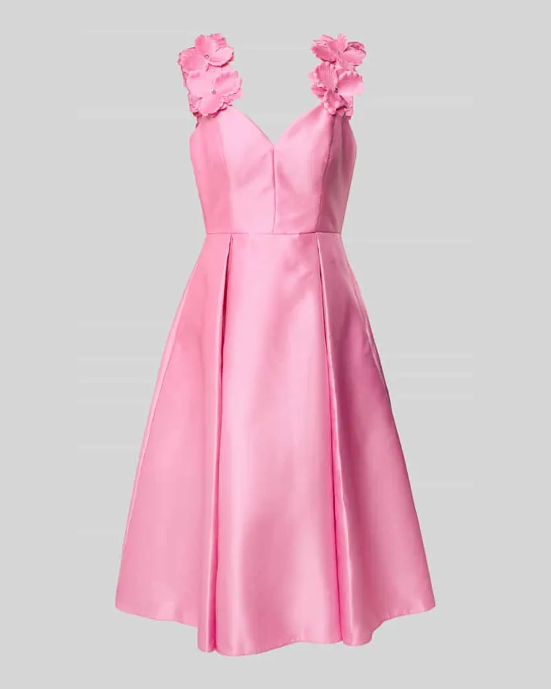 Adrianna Papell Cocktailkleid mit Kellerfalten Pink