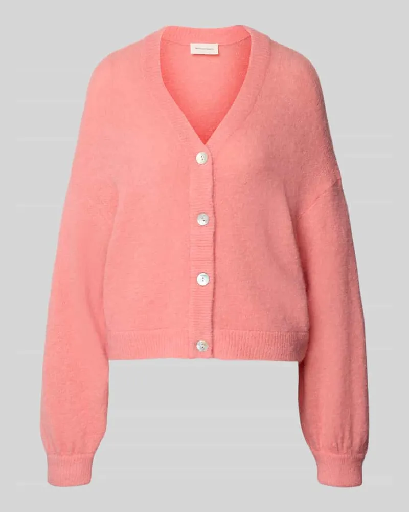 MOSS COPENHAGEN Strickjacke mit V-Ausschnitt Modell 'Petrinelle Hope Pink
