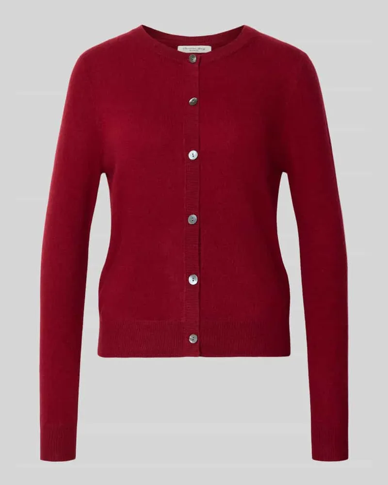 Christian Berg Strickjacke aus reinem Kaschmir mit durchgängiger Knopfleiste Bordeaux