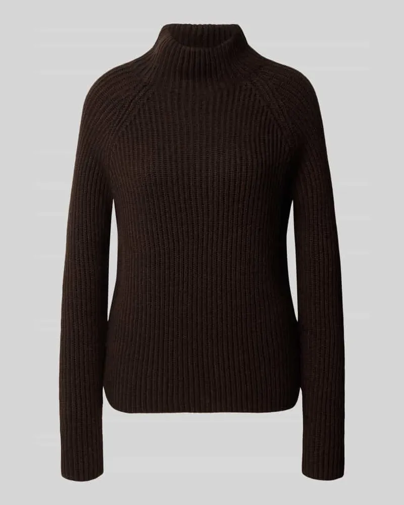 Drykorn Strickpullover mit Stehkragen Modell 'ARWEN Dunkelbraun