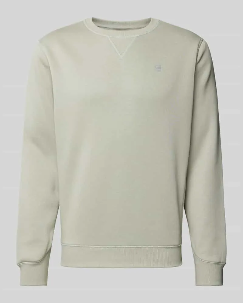 G-STAR RAW Sweatshirt mit Label-Stitching Silber