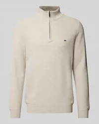 Fynch-Hatton Strickpullover mit Label-Stitching Offwhite