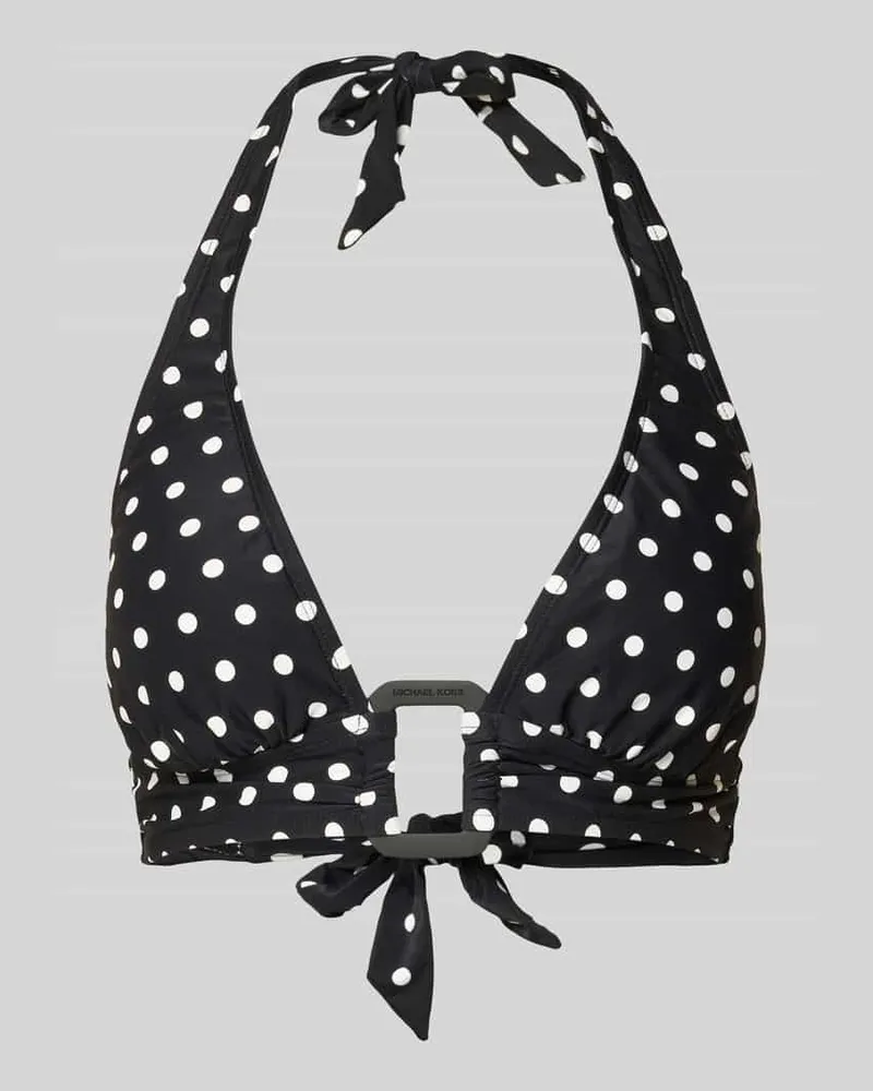 Michael Kors Bikini-Oberteil mit Logo-Applikation Black