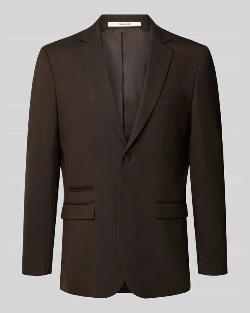 Selected Homme Slim Fit Anzugsakko mit Woll-Anteil Modell 'NEIL Dunkelbraun