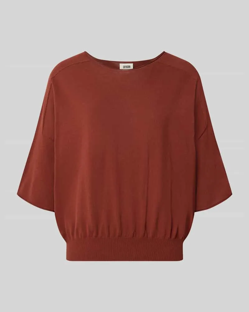 Drykorn Strickshirt mit Rundhalsausschnitt Modell 'DILARY Rostrot